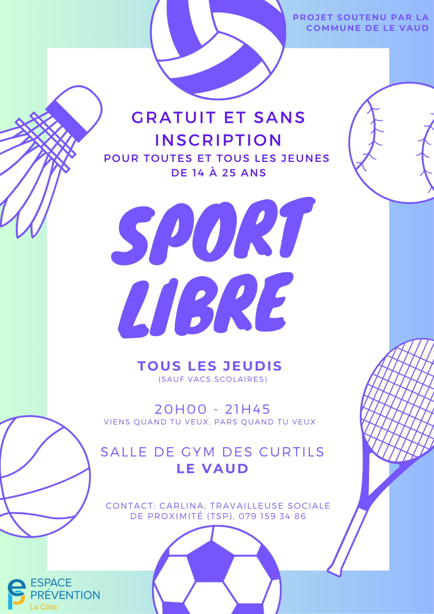 Sport libre à la salle de gym des Curtils