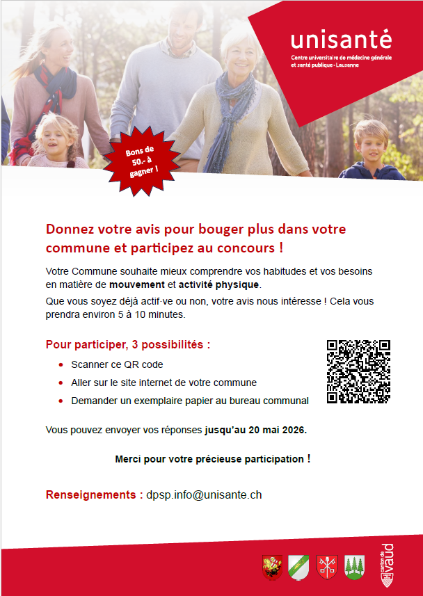Donnez votre avis pour bouger plus dans votre  commune et participez au concours !
