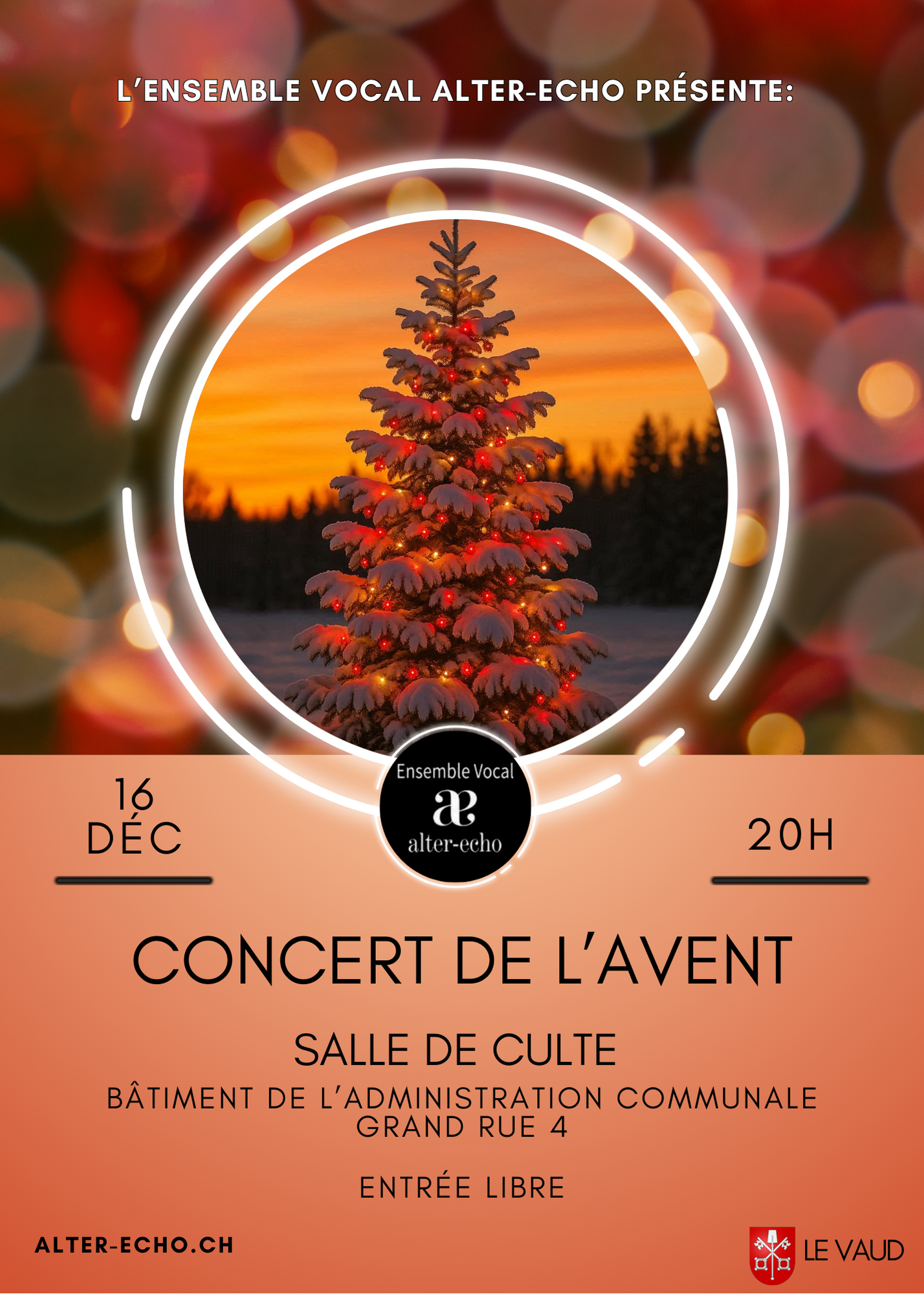 🎄 Concert de l’Avent – 16 décembre à 20h, à salle du culte 🎶